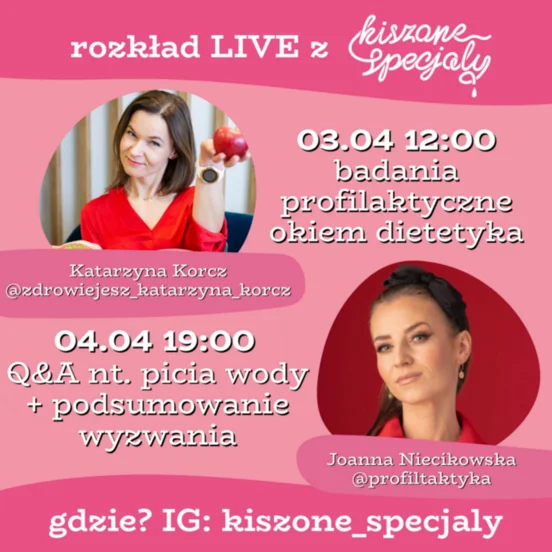 Rozkład LIVE. Tematy: badania profilaktyczne, jak pić wodę