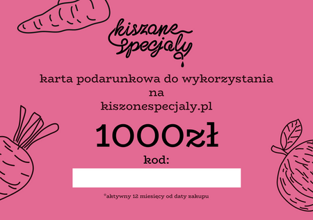 Karta podarunkowa 1000zł - wersja papierowa