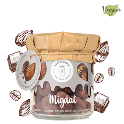 Migdał w chrupiącej ciemnej czekoladzie Gianduia z espresso (vegan)