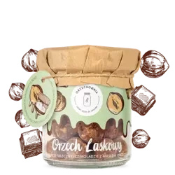 Orzech laskowy w chrupiącej mlecznej czekoladzie z masłem orzechowym