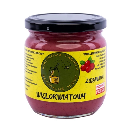 Miód żurawina Wiklinowa Pasieka 500g