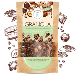 Granola orzechy laskowe z czekoladą i masłem orzechowym